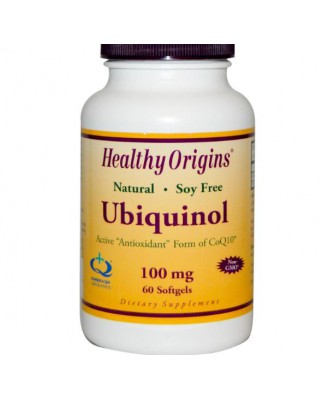 Healthy Origins, Ubiquinol, neue Soja frei, GVO-Formel, 100 mg, 60 Kapseln