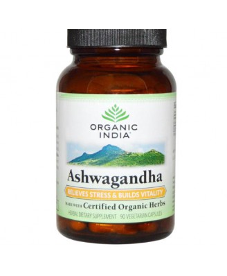 Organic India, organisch, Ashwagandha, 90 Veggie Caps