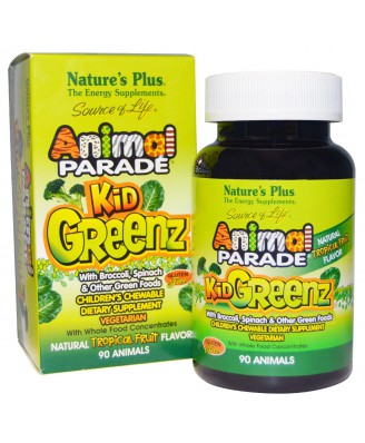 Kid Greenz, Natural Tropical Fruit Flavor (90 Animals) - Nature's Plus