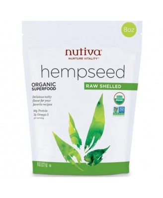 Nutiva, Bio Hanfsamen, roh geschält, 8 Unzen (227 g)