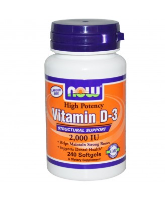 Now Foods, Vitamin D-3, 2,000 IU, 240 Softgels
