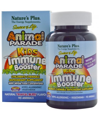 Kids Immune Booster, Natural Tropical Berry Flavor (90 Animals) - Nature's Plus