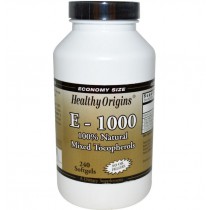 E-1000, 100 % natürliche gemischte Tocopherole, 240 Kapseln - Healthy Origins