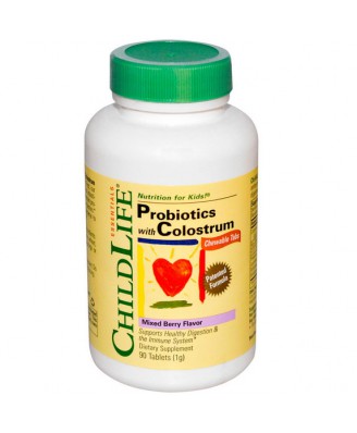 ChildLife, Probiotika mit Kolostrum, gemischte Beeren-Geschmack, 90 Kautabletten