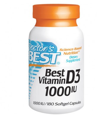 Doctor's Best, Best Vitamin D3, 1000 IU, 180 Softgels