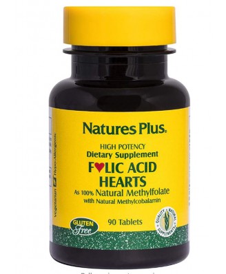 Folic Acid Hearts 400 mcg (90 Tablets) - Nature's Plus 