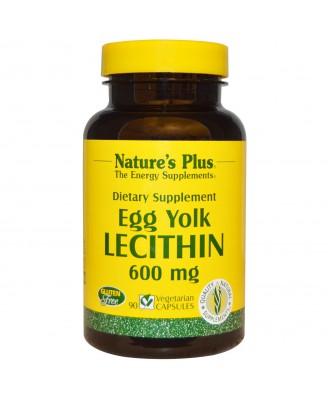 Egg Yolk Lecithin, 600 mg (90 Veggie Caps) - Nature's Plus