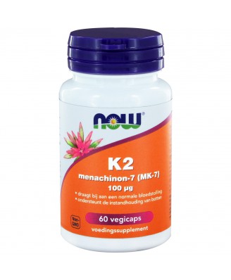 K2 Menachinon-7 (MK-7) 100 µg  (60 vegicaps) - NOW Foods