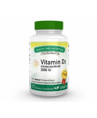 Vitamin D3 2.000iu (non-GMO) (365 Softgels) - Health Thru Nutrition