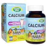 Calcium, Sugar Free, Natural Vanilla Sundae Flavor (90 Animals) - Nature's Plus