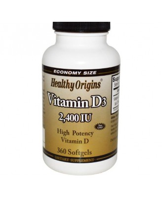 Vitamin D3- 2400 IU (360 Softgels) - Healthy Origins