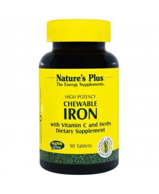 Chewable Iron, Cherry Flavor (90 Tablets) - Nature's Plus