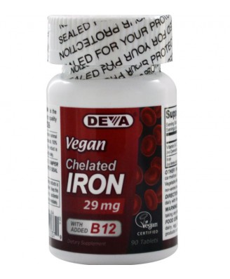 Deva, Veganer Chelated Iron, 29 mg, 90 Tabletten
