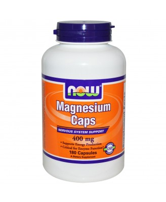 Now Foods, Magnesium Caps, 400 mg, 180 Veggie Caps